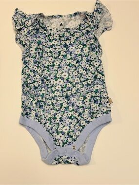 GAP Floral Baby One-Piece Bodysuit in Light Blue, Green, White
